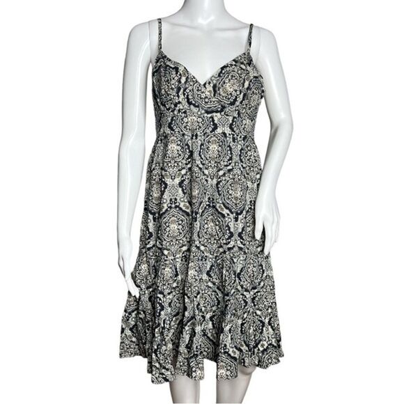 INC International Concepts Dresses & Skirts - INC International Concepts Dress Womens Medium Navy Blue Paisley Boho Peasant